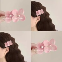 Jepit Rambut Bunga Phalaenopsis Model Duckbill Super Elegan Simulasi Sutra Anggrek Hiasan Kepala Wanita untuk Liburan