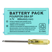 Batterie Lithium-ion Rechargeable 850mAh + Kit d'outils, pour Nintendo Gameboy Advance GBA SP
