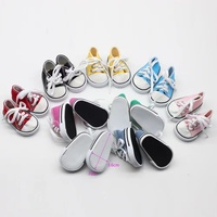 Mini chaussures en toile denim pour poupées de 7 cm, pour poupées américaines de 18 pouces, jouets pour filles