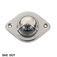 Feu de plaque d'immatriculation LED à montage en surface, en acier inoxydable, pour camion et remorque, conforme aux normes DOT/SAE/FMVSS108/RoHS