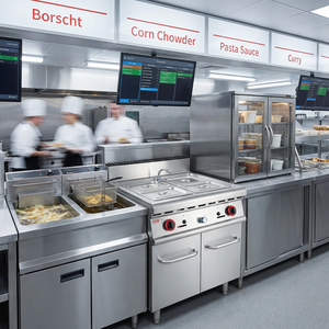 OUTE Equipo de Calentamiento Eficiente con 4 Recipientes, Baño María a <span class=keywords><strong>Gas</strong></span>, Mesa de Baño María Eléctrica Comercial con Gabinete para Restaurante - Product Image 5