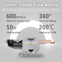 FLASHFORGE Adventurer 5M/5M Pro Nozzle, 0.25/0.4/0.6/0.8mm, 3S Quick-Detachable, 280 ℃   Suhu Tinggi, Aliran Tinggi 32mm³/s