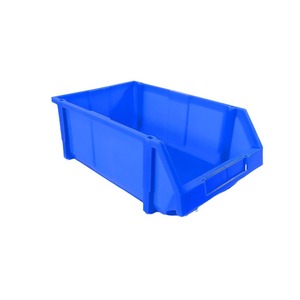 Plastic Slanted Mouth <b>Storage</b> Bin Rectangle 1-3L <b>Blue</b> Stackable Office Organizer Eco Friendly Turnover <b>Box</b> - Product Image 4