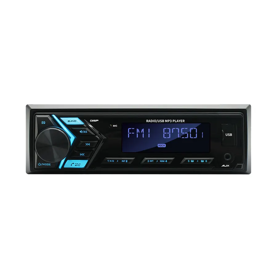 Evrensel 1 DIN çıkarılabilir Panel radyo Stereo USB FM AUX BlueTooth 12V müzik hoparlörü çoklu işıklar bağlayıcı araba Mp3 çalar