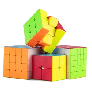 Лидер продаж, Обучающие Детские игрушки для тренировки мозга, набор волшебных кубиков 4 в 1, удивительные скоростные кубики 2*2 3*3 4*4 5*5
