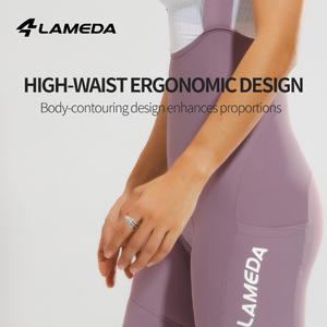 LAMEDA Vêtements de cyclisme personnalisés pour femmes, cuissards à bretelles, protection UV 50+, résistant à l'abrasion, rembourrage - Product Image 4