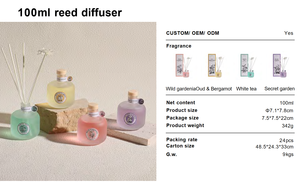 Thân Thiện Với Môi 100Ml Mờ Lọ Thủy Tinh Cho Tự Làm Reed Khuếch Tán Hương Thơm Hương Liệu Dầu Làm Mát Không Khí Cho Phòng Ngủ Nhà Bán Buôn - Product Image 4