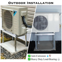 Mini Split Ground Stand dapat diatur dasar anti-getaran untuk 9000-60000 BTU AC unit pompa panas, braket tugas berat kapasitas 770LBS