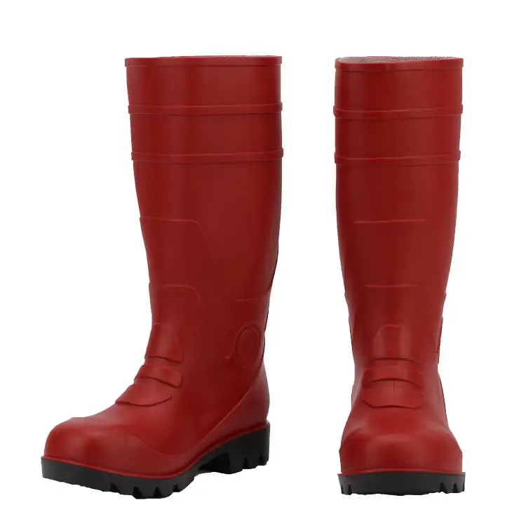 Botas de segurança impermeáveis Chuva Sapatos para adultos Botas de chuva Sapatos Homens Mulheres Fábrica Whosale Red PVC Algodão Tecido BRANCO Unisex