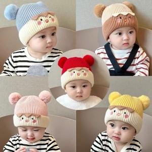 Gorro de punto para bebé de otoño e invierno, gorro de doble capa para niños de 1 a 3 años, gorro de punto para niños y niñas - Product Image 1