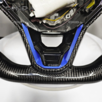 Volant en Fibre de Carbone Bleu Compatible Volkswagen VW GOLF 8 GTI R Mk6 Mk7 Mk8 GTI GTR GTD GTS GTE T-Roc Polo B6 B7 B8 et Plus