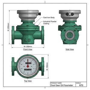 Débitmètre à engrenages ovales de haute précision | Débitmètre de liquide avec corps en fonte pour huiles lourdes et diesel - Product Image 1