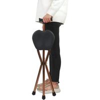 Bastón con Silla y Asiento, Estructura y Mango Resistentes (Sin Ajuste de Altura), Color Bronce, Clase I PEPE P10018