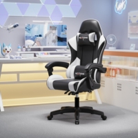 Chaise de jeu PC ergonomique inclinable en cuir de haute qualité, confortable, moderne, pivotante et économique pour bureau et ordinateur