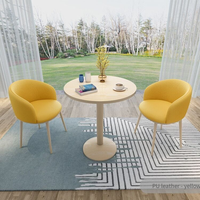 Ensemble de table et de chaises de réception rondes avec chaises en coque PU pour bureau, réunion, réception, hall, hôtel, mobilier de négociation