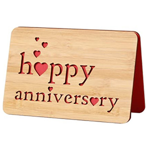 บัตรอวยพรไม้สไตล์นอร์ดิกไม้ไผ่งานครบ<span class=keywords><strong>รอบ</strong></span>วันแต่งงานงานไม้แกะสลักเป็นมิตรต่อสิ่งแวดล้อม - Product Image 3