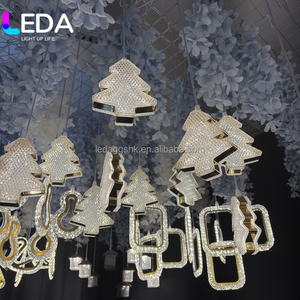 LEDA Hot Sale Wedding Celebration Stage Hotel <b>Ceiling</b> 10 Heads Small Chandeliers Luxury Crystal Drop Lights For High <b>Ceiling</b> - Product Image 1