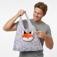 Sac de courses en peluche super doux Fox, personnalisable, cadeau promotionnel, mignon, unisexe