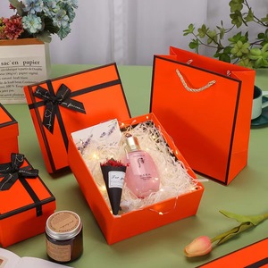 Boîte cadeau classique de marque Orange avec ruban, emballage personnalisé avec logo, boîte cadeau en carton pour le rangement - Product Image 4