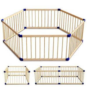 Parc de jeu pliable en bois pour bébés et tout-petits, barrière de sécurité intérieure et extérieure, enclos portable pour aire de jeux pour enfants - Product Image 4