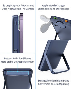 Banco magnético 3 en 1 de 10000mAh, soporte de cargador rápido inalámbrico de 20W, batería externa <span class=keywords><strong>auxiliar</strong></span> para <span class=keywords><strong>iPhone</strong></span> 15 14 13 Series para reloj - Product Image 6