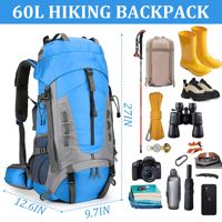 Sac à dos de camping imperméable, grand sac à dos de randonnée pour accessoires de plein air et voyages