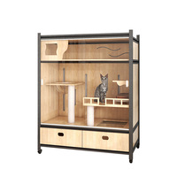 Villa pour animaux de compagnie de luxe moderne et durable avec porte coulissante multifonctionnelle pour chiens, chats et petits animaux