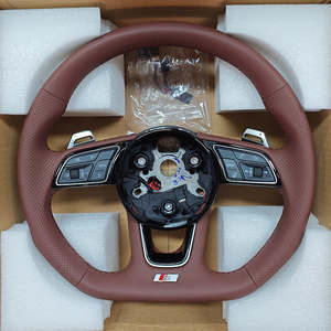 Volant en cuir de couleur <span class=keywords><strong>marron</strong></span> personnalisé pour Audi A3 A4 A5 A6 A7 B7 B8 B8.5 S3 S4 S5 S6 S8 B9 C7 RS3 RS5 RS6 Q5 Q7 TT - Product Image 3