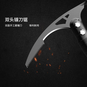 จอบเอนกประสงค์สำหรับใช้งานกลางแจ้ง F5 ด้ามอลูมิเนียม หัวเหล็ก 3CR13 พื้นผิวกันลื่น สำหรับการเอาชีวิตรอด การตั้งแคมป์ และการเดินป่า - Product Image 2