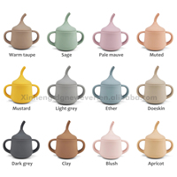 NEWEVER Ensemble de tasses d'apprentissage en silicone pour bébés, best-seller, avec paille, pour enfants de 2 à 4 ans