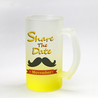 Mug à bière en verre coloré dégradé Topjlh 16oz pour sublimation, logo personnalisé, mug givré personnalisé pour bar, vaisselle à bière