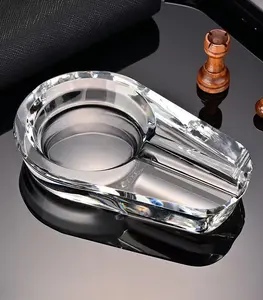 Posacenere in vetro di cristallo speciale per sigari a gola lunga portatile carino all'ingrosso di nuovo Design all'ingrosso della fabbrica