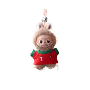 ชุดเสื้อฟุตบอลสำหรับตุ๊กตา Mini Labubu รุ่นที่สี่ 4.0 พร้อมพวงกุญแจรูปหัวใจ ขนาด 10 ซม. อุปกรณ์เสริมของเล่นสำหรับเด็กผู้ชายและเด็กผู้หญิง - Product Image 5