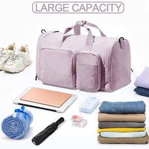 Travel Bag Overnight Carry on Luggage with Shoe Compartment Trolley Sleeve for Sports Travel Camping - Product Image 4