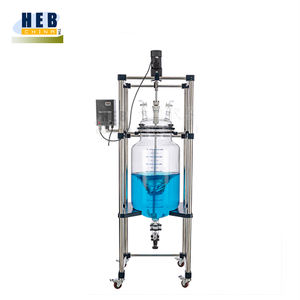 実験室用バレル型混合層状ガラス液体抽出分離器 50L 蒸留抽出ラボガラス液体抽出器 - Product Image 1