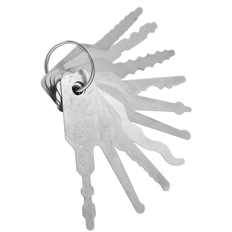 10PCS New Stainless Steel Jiggler Keys Lock Opening Repair Tool Set Corrosion Resistance Lock Pick