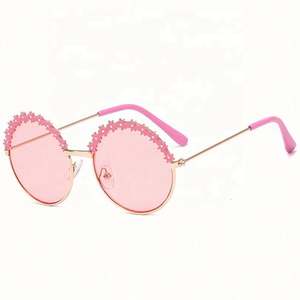 Lunettes de soleil tendance pour enfants, garçons et filles, petites lunettes de soleil en métal dégradé, lunettes de soleil pour enfants UV 400, lunettes de soleil rondes à fleurs pour enfants 2021 - Product Image 5
