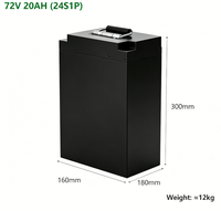 Batterie semi-solide rechargeable TSX Power 72V 20Ah LiFePO4 pour trottinette électrique et vélo électrique, 1200 cycles, -20~50°C