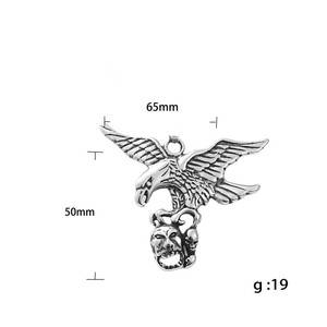 Collier avec pendentif aigle en acier inoxydable pour homme, style punk rétro 190111 - Product Image 5