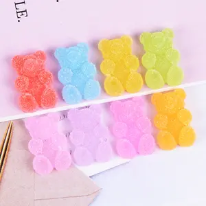 4, 20 or 50 BULK Gummy Bear Resin Charms, Multi-color, Bubblegum