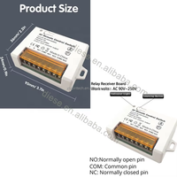 Interruptor de Control Remoto Inalámbrico de 2 Canales, Relé RF CA 240V 220V 10A, Receptor de Relé, Interruptor de Control Remoto para Puerta de Garaje