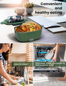 Boîtes à lunch électriques portables 2-en-1 de haute qualité pour voiture camion bureau à domicile isolées pour garder les aliments au chaud - Product Image 4
