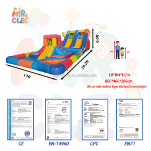 Percorso Ostacoli Gonfiabile Arcobaleno con Triplo Scivolo e Piscina, <span class=keywords><strong>Castello</strong></span> Gonfiabile Commerciale per Noleggio Eventi Bimbi - Product Image 4