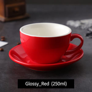 250ml couleur émaillée épaissie céramique Cappuccino <span class=keywords><strong>Latte</strong></span> tasse ensemble professionnel <span class=keywords><strong>Latte</strong></span> tasse Standard compétition grande bouche - Product Image 4