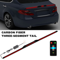 Feux arrière universels réglables en fibre de carbone pour voiture Feux de freinage à clignotant dynamique pour modification de voiture
