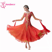 B-19432 fabriqué À La Main haut de gamme à manches longues moderne longue robe femmes vêtements de concours robe de danse de salon à vendre