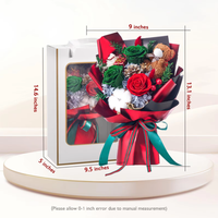 Buket Mawar Abadi Natal, Kotak Hadiah Bunga Kering, Buket Bunga Kering untuk Hadiah Natal, Ulang Tahun, untuk Wanita