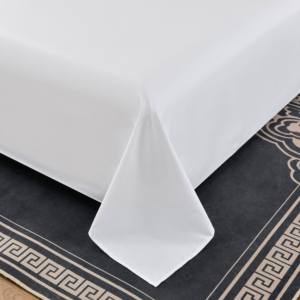 Parure de lit 4 pièces en coton satiné blanc uni, qualité hôtel 5 étoiles, douce, durable et <span class=keywords><strong>infroissable</strong></span>, comprenant une <span class=keywords><strong>housse</strong></span> de <span class=keywords><strong>couette</strong></span> et des taies d'oreiller - Product Image 1