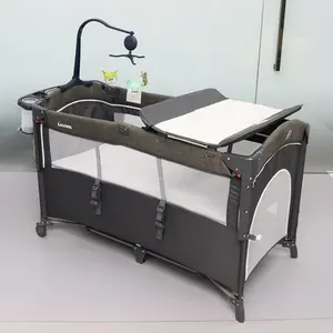 2024 Hot Sale Kid Bed Bed Baby Apparatuur Activiteit Wieg Wieg Zijbed Met Klamboe Verwijderbaar En Bewaarbaar Klaar Voor Verzending