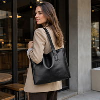 2026 Luxuriöse Unisex Casual PU-Tragetaschen mit Großer Kapazität, Canvas-Tragetaschen für Schule, Arbeit und Business